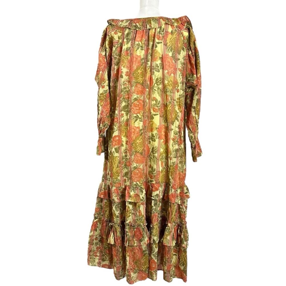 Free People Garden Wonders Maxi Dress Retro 70s Bohemian Floral Size XL - Picture 7 of 14
